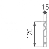 Плинтус напольный дюрополимер HF-2 Intero MARBET DESIGN 120*15*2000мм, фото 3