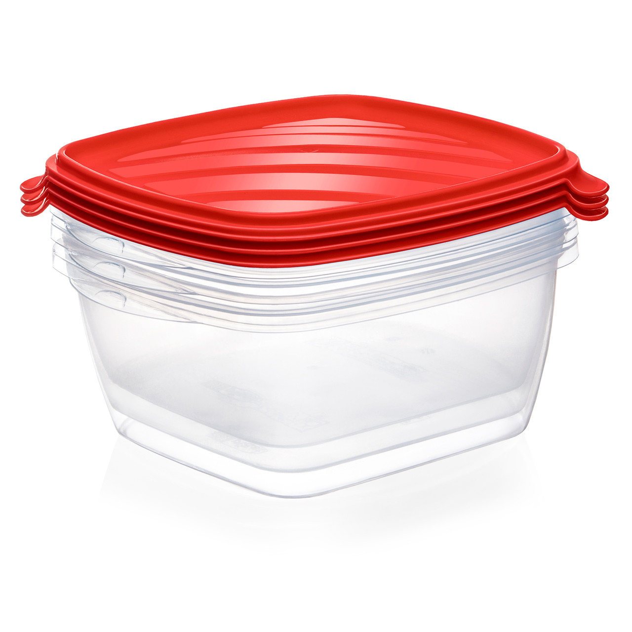 Набор контейнеров Лайт 1,2 л квадратный, Цвет контейнера 472 Красный - фото 2 - id-p182699010