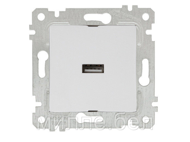Розетка 1-ая USB (скрытая, без рамки) белая, RITA, MUTLUSAN (USB-зарядка, 5V-2.1A) - фото 1 - id-p182752818