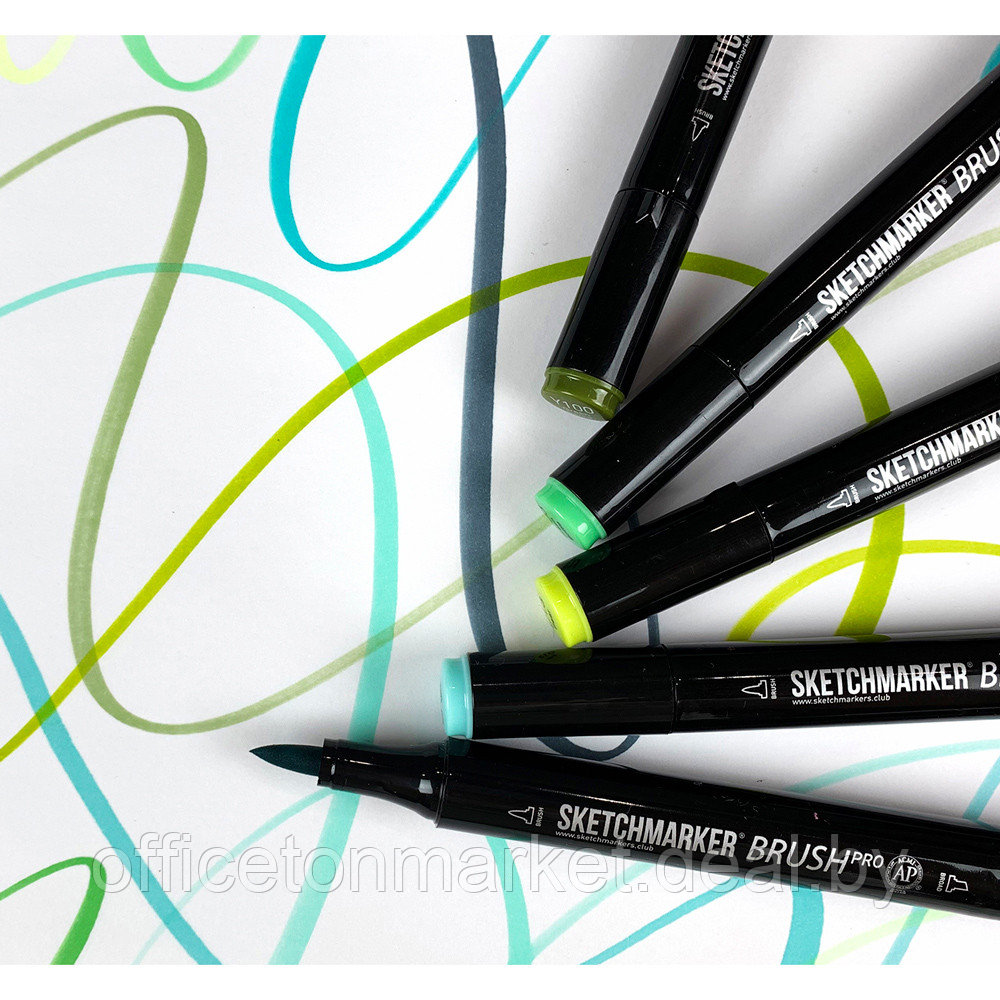 Маркер перманентный двусторонний "Sketchmarker Brush", Y102 орешник - фото 5 - id-p182755443