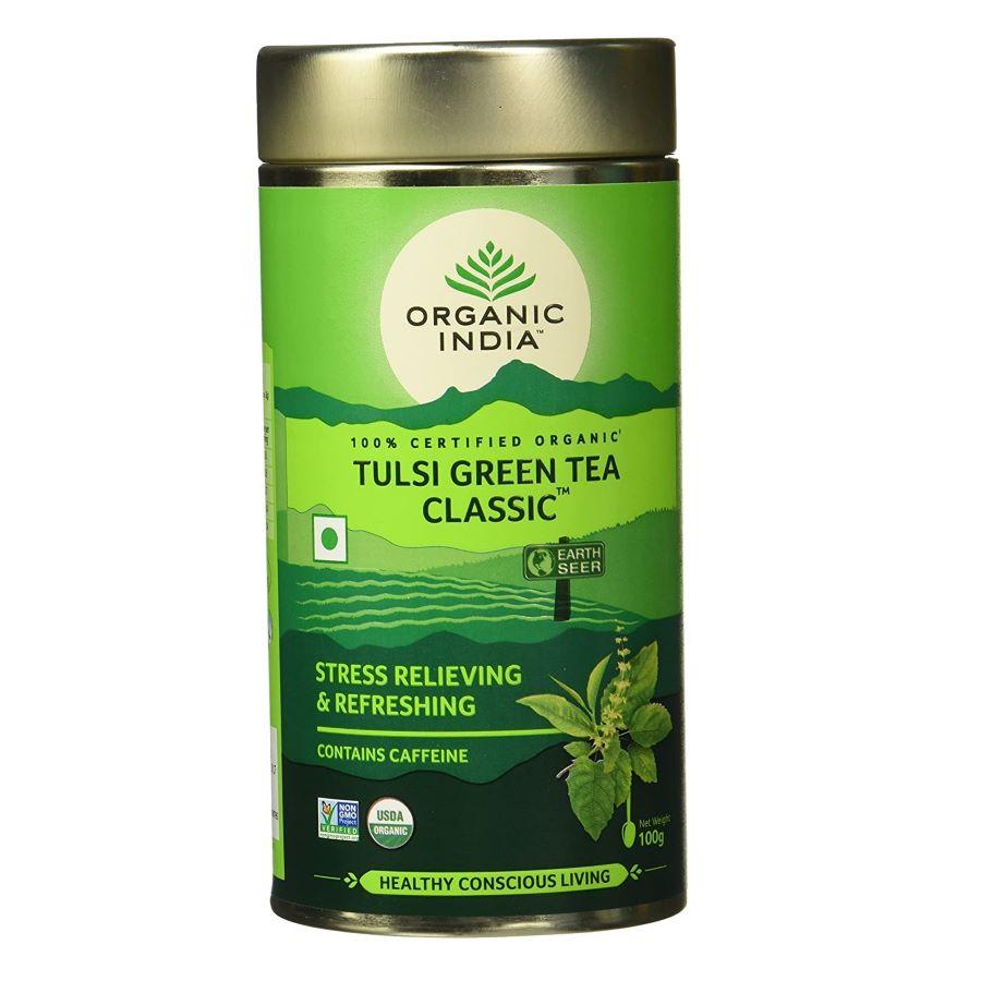 Чай Тулси с Зеленым Чаем Классический (Tulsi Green Tea Classic), 100г - снижает стресс, укрепляет иммунитет - фото 1 - id-p157101495