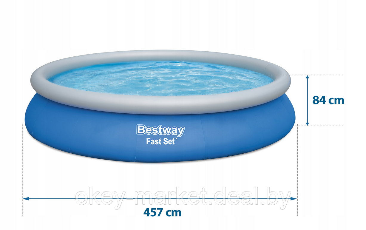 Надувной бассейн Bestway Fast Set 57313 (457x84) - фото 2 - id-p152955781