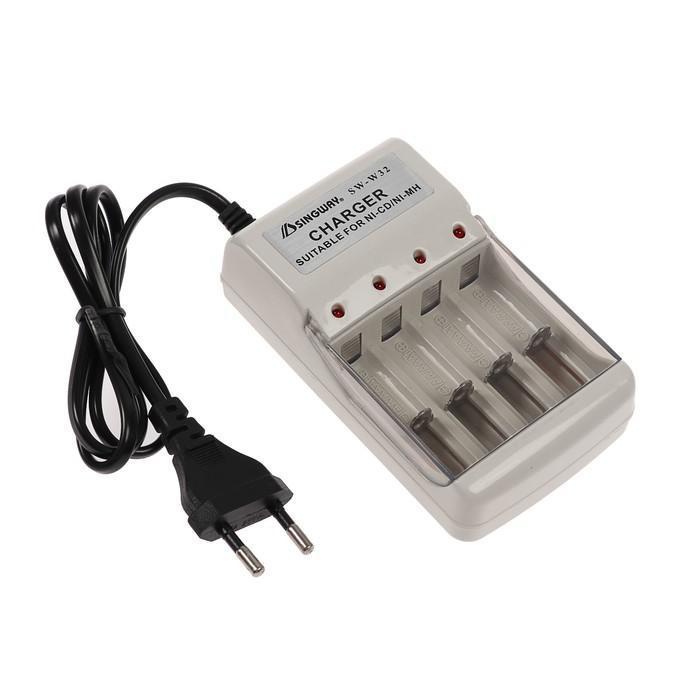 Зарядное устройство для четырех аккумуляторов АА или ААА CHR-56, 1 м,ток заряда 180 мА,белое - фото 1 - id-p182510354