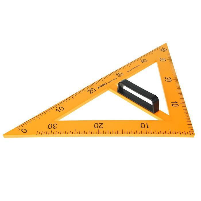 Треугольник для школьной доски, с держателем, прямоугольный, 45° - фото 1 - id-p182753481