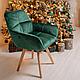 Кресло Soft, темно-зеленый, велюр, фото 3