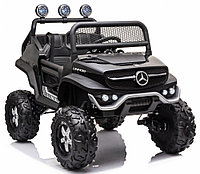 Детский электромобиль RiverToys Mercedes-Benz Unimog Mini P777BP (черный глянец) Лицензия, полноприводный