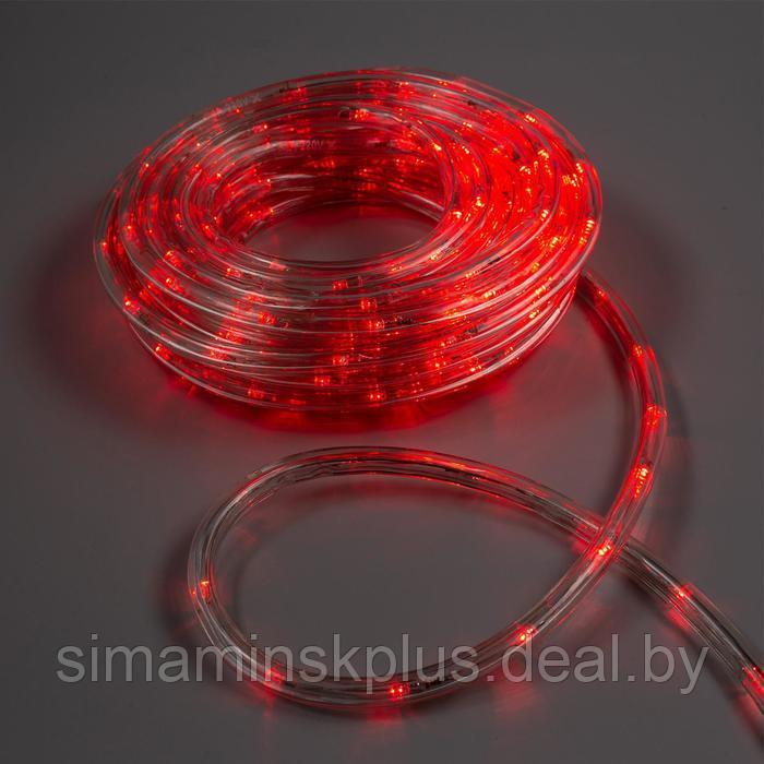 Световой шнур Luazon Lighting 10 мм, IP44, 10 м, 24 LED/м, 220 В, 8 режимов, свечение красное - фото 1 - id-p182814630