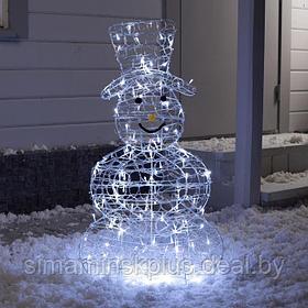 Светодиодная фигура «Снеговик» 48 × 89 × 22 см, металл, 31 В, свечение белое