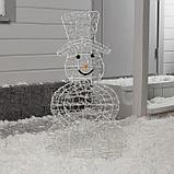 Светодиодная фигура «Снеговик» 48 × 89 × 22 см, металл, 31 В, свечение белое, фото 2