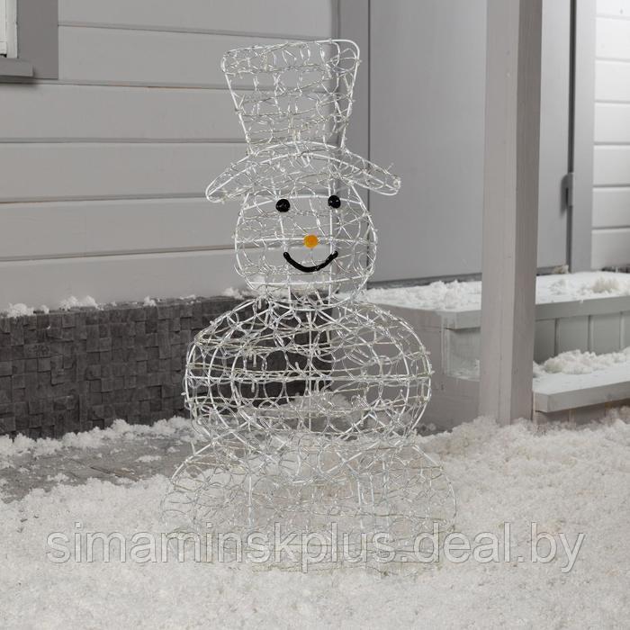 Светодиодная фигура «Снеговик» 48 × 89 × 22 см, металл, 31 В, свечение белое - фото 2 - id-p182815929