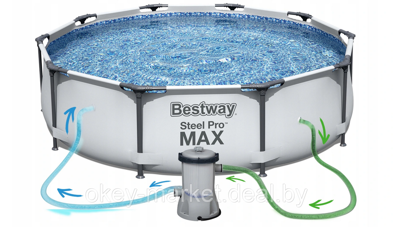 Каркасный бассейн Bestway Steel Pro Max 56408 (305х76) 15в1 - фото 2 - id-p182837161