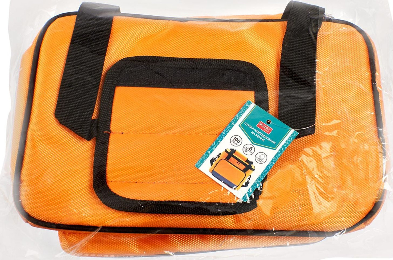 Сумка-холодильник на ремне 28*19*23,5см, цвет оранжевый (COOLER BAG, orange) - фото 6 - id-p182428110