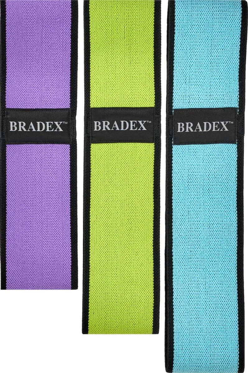 Набор текстильных фитнес резинок Bradex SF 0748, размер S (Polyester latex band set 3 pcs) - фото 2 - id-p182428388