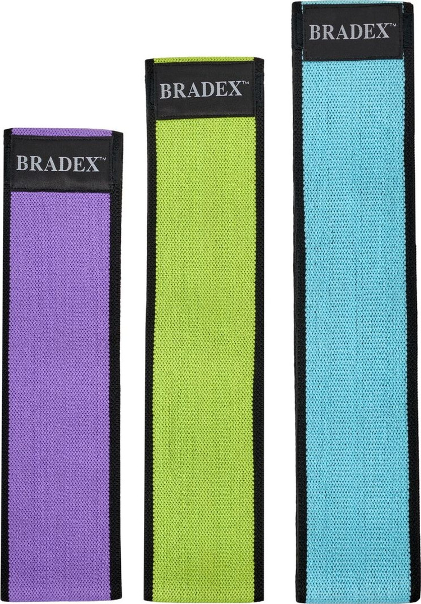 Набор текстильных фитнес резинок Bradex SF 0748, размер S (Polyester latex band set 3 pcs) - фото 3 - id-p182428388