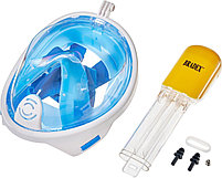 Маска для плавания и снорклинга с креплением для экшн-камеры, голубая, L,XL (Mask for snorkeling), фото 2
