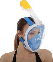 Маска для плавания и снорклинга с креплением для экшн-камеры, голубая, L,XL (Mask for snorkeling), фото 4