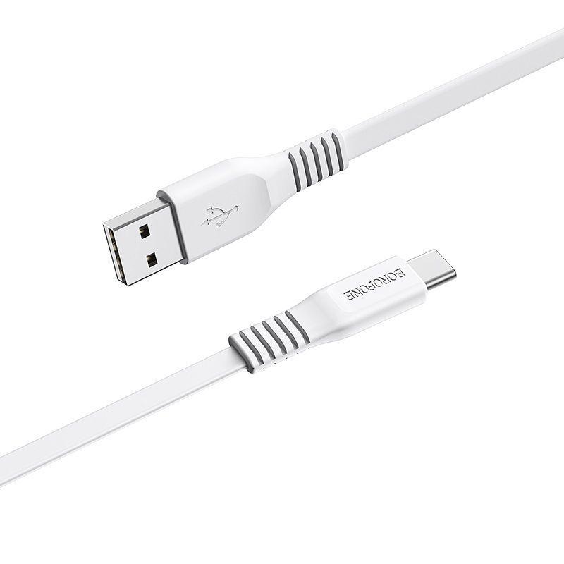 USB кабель Borofone BX23 Wide Power Type-C, 1 метр, 3A, PVC, белый