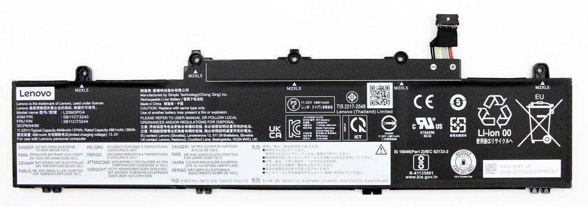 Аккумулятор (батарея) для ноутбука Lenovo ThinkPad E14 gen 2/3 (L20M3PD4) 11.52В, 57Wh, Оригинал