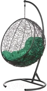 Кресло подвесное BiGarden Kokos Black (зеленая подушка)