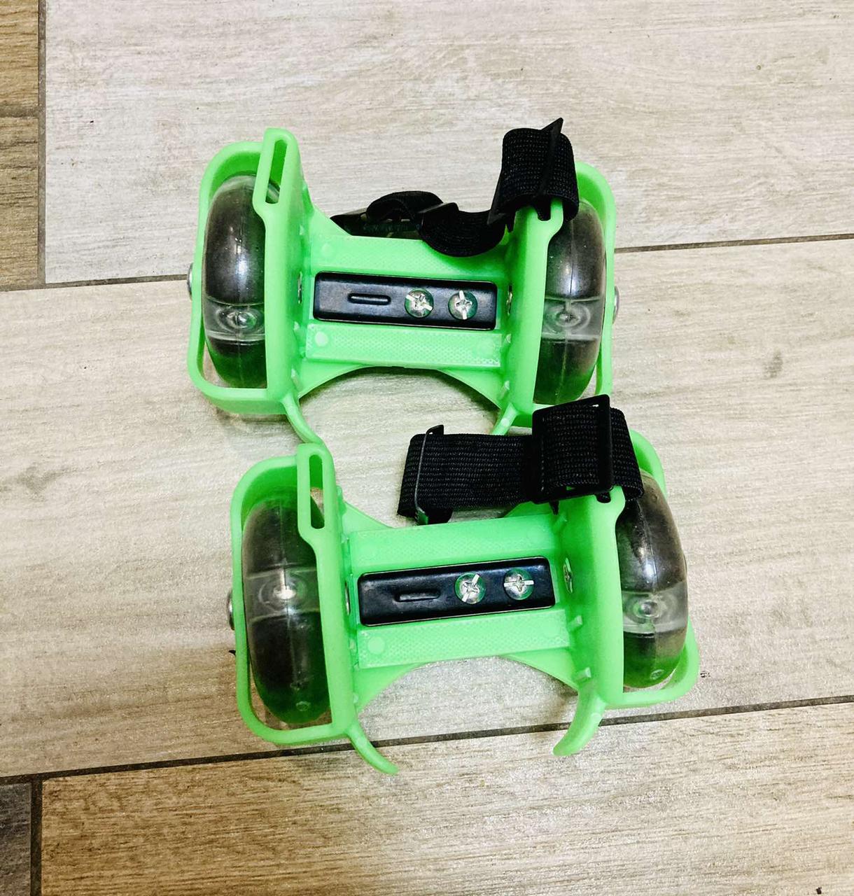 Мини-ролики раздвижные для обуви, светящиеся колеса, фото 1