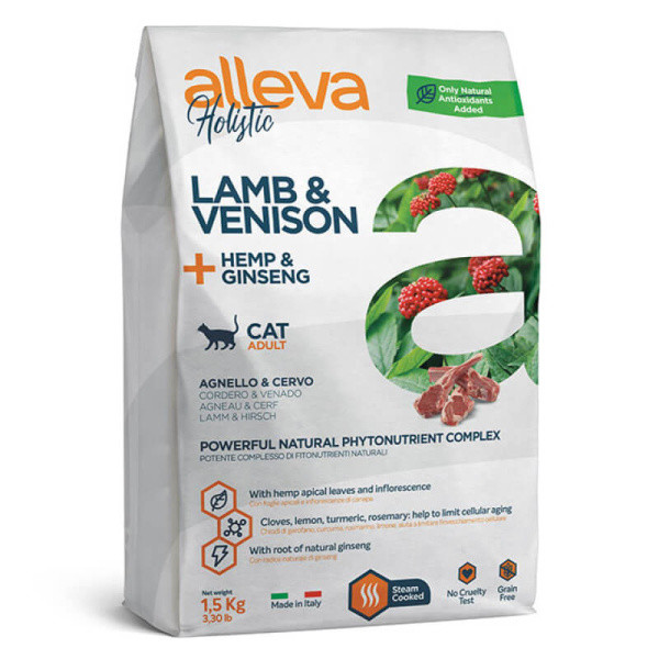 Сухой корм для кошек Alleva Holistic Adult Cat Lamb & Venison с ягненком и олениной 1.5 кг - фото 1 - id-p182991373