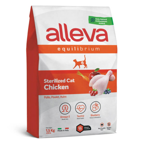 Сухой корм для кошек Alleva Equilibrium Sterilized Cat Chicken с курицей 1.5 кг - фото 1 - id-p182991388