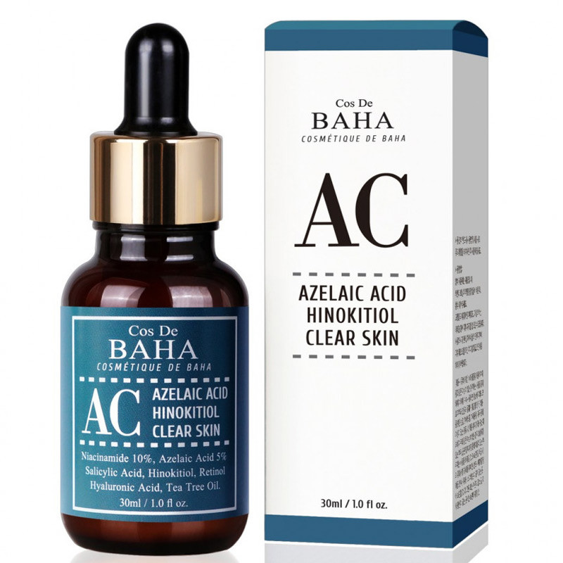 Интенсивная сыворотка против акне Cos De Baha AC Azelaic Acid Hinokitiol Clear Skin Serum 30мл