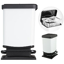 Мусорный контейнер с педалью PASO Treteimer 20L, черный/белый