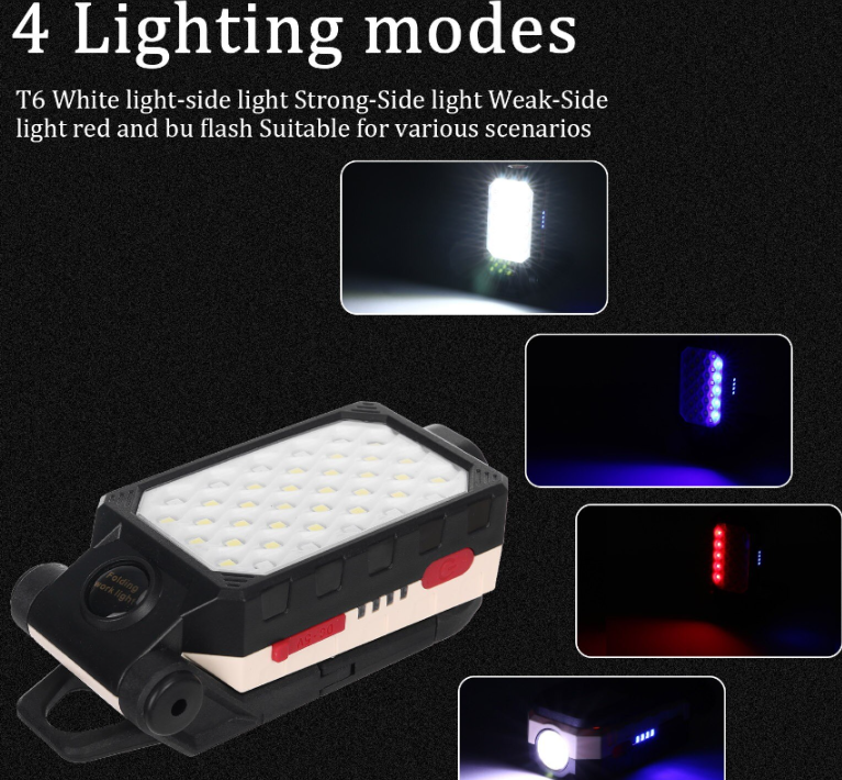 Переносной светодиодный фонарь-лампа USB Working Lamp W599В (4 режима свечения, 4 вида крепления) - фото 2 - id-p183042901