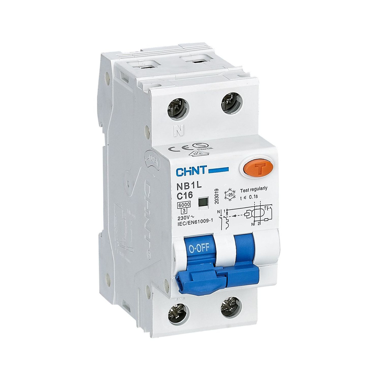 Дифавтомат NB1L 1P+N C10 30mA 10кА CHINT тип AC 2M дифференциальный автомат 203105