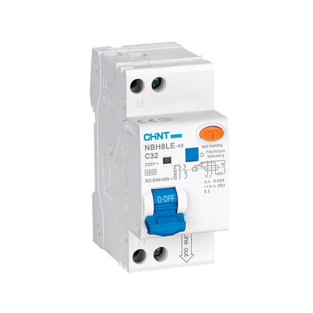 Диф. автомат NBH8LE-40 1P+N 20A 30mA х-ка С, 2М, 4.5kA