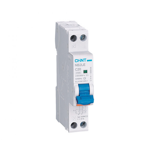 Диф. автомат NB2LE 1P+N 10A 30mA , х-ка С,1М, электронный тип A,  4.5kA