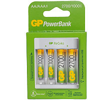 Зарядное устройство GP E411270/100-2CRB4 + 2шт акк. AA (HR06) 2700mAh+ 2шт акк. AAA (HR03) 1000mAh (USB) GP