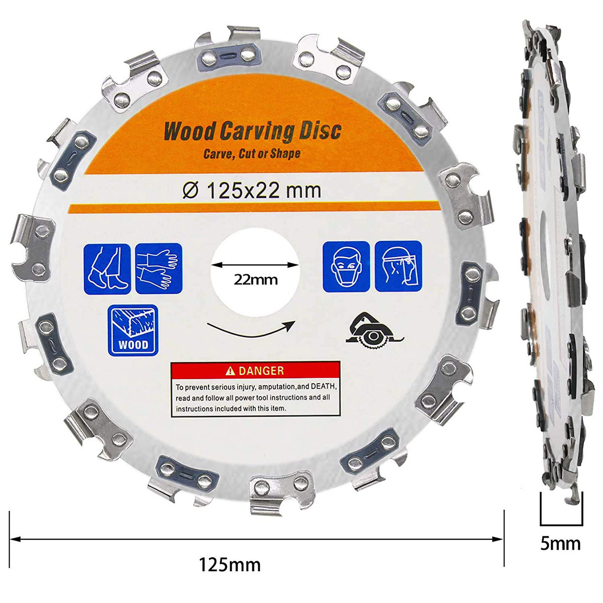 Режущий диск для дерева с цепью 125 x 22,2 мм SiPL - фото 1 - id-p183064686