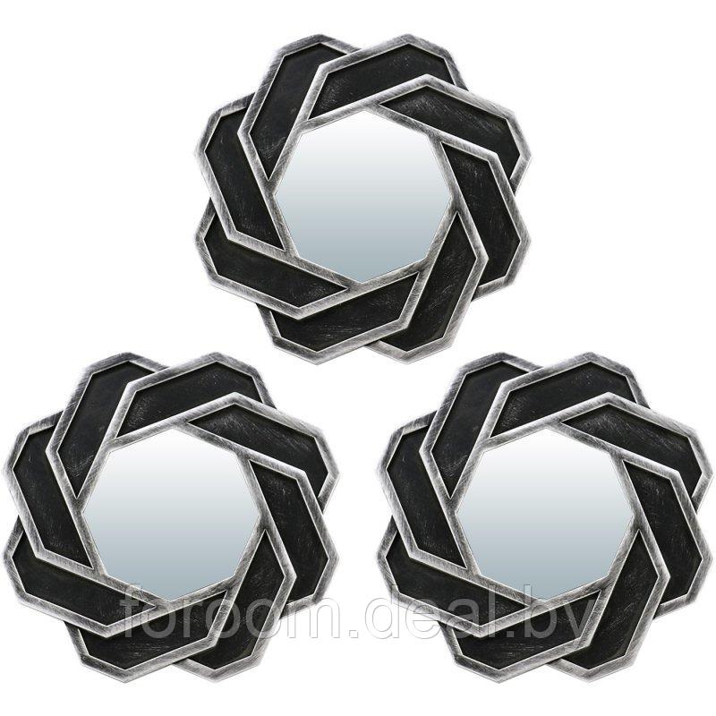 Комплект декоративных зеркал "Тулон", серебро, 3шт, 25 см, D зеркала 12 см QWERTY  /16