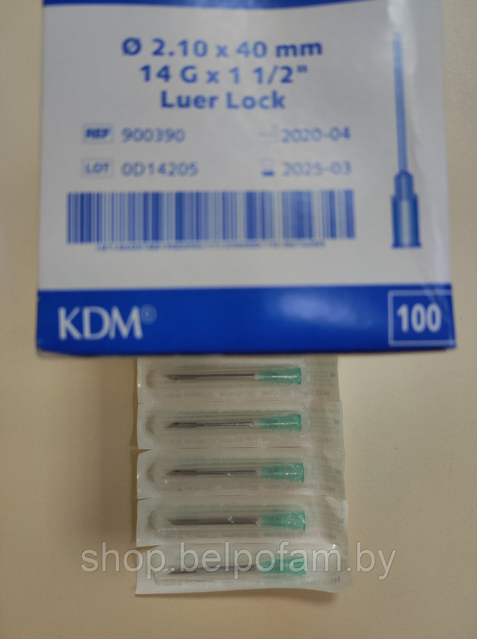 Игла инъекционная "KD-Fine" стерильная, 14G: 2.10 мм х 40 мм