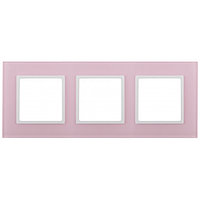 Эра 14-5103-30 ЭРА Рамка на 3 поста, стекло, Эра Elegance, розовый+бел 5/50 Б0034520