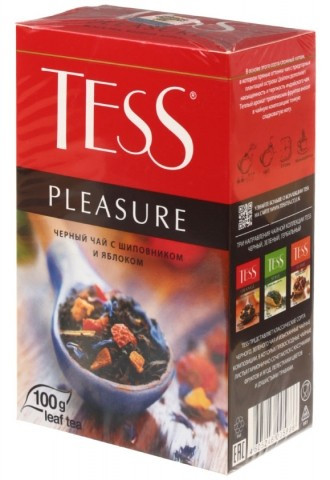 Чай Tess 100 г, Pleasure, чай чёрный с ароматом фруктов - фото 1 - id-p183069087