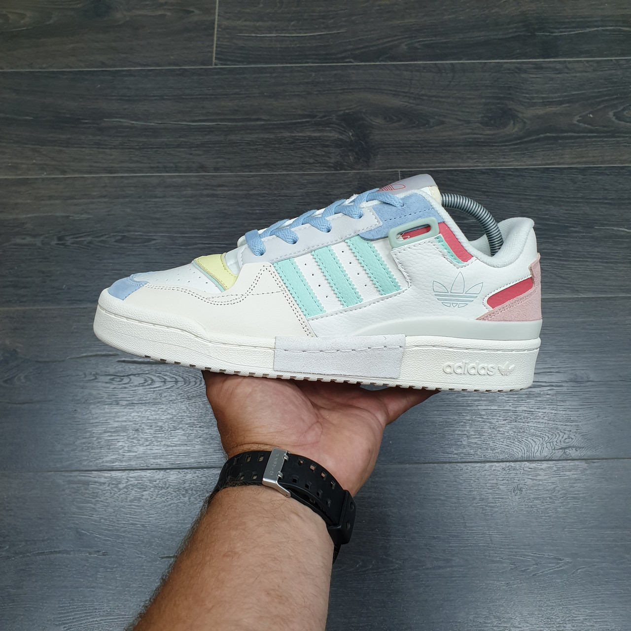 Кроссовки Adidas Forum Exhibit Low Blue Pink Green
