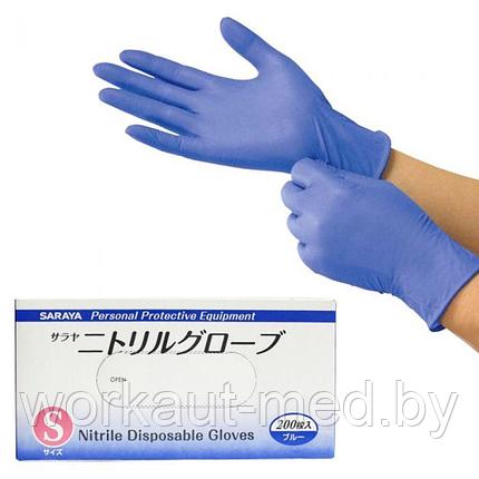 Перчатки нитриловые синие (200 шт), фото 2