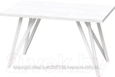 Обеденный стол Millwood Женева-2 Л 120x70x75 (дуб белый Craft/металл белый)