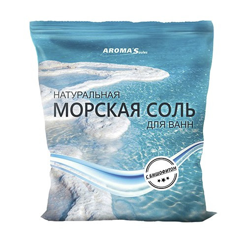 Соль морская для ванн Aroma'Saules "С бишофитом", 1 кг