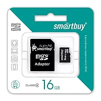Карта памяти SmartBuy MicroSD 16GB (с адаптером SD)