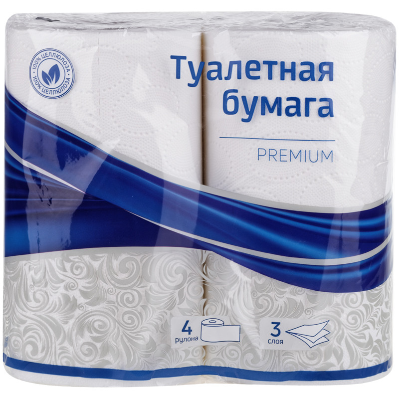 Бумага туалетная OfficeClean "Premium" 3-слойная, 4шт., тиснение, белая 279673 - фото 1 - id-p183140021