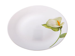 Тарелка обеденная стеклокерамическая, 267 мм, круглая, серия Белая калла, DIVA LA OPALA (Collection Ivory)