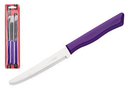 Набор ножей столовых, 3шт., серия PARATY, фиолетовые, DI SOLLE (Длина: 200 мм, длина лезвия: 103 мм, толщина: