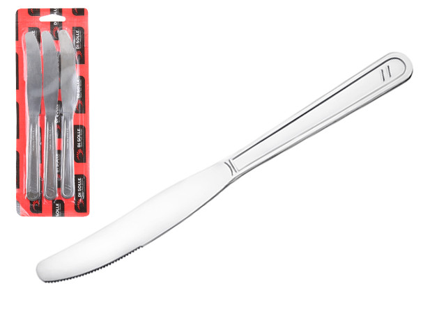 Набор ножей столовых, 3шт., серия CLEAN, DI SOLLE (Длина: 207 мм, длина лезвия: 95 мм, толщина: 2 мм.) - фото 1 - id-p183140998