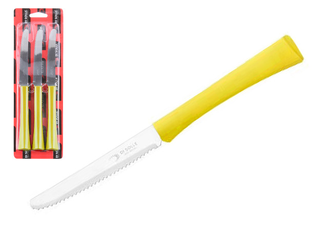Набор ножей столовых, 3шт., серия INOVA D+, желтые, DI SOLLE (Длина: 217 мм, длина лезвия: 101 мм, толщина:
