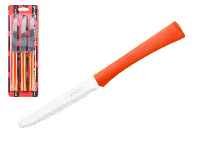 Набор ножей столовых, 3шт., серия INOVA D+, коралловые оранжевые, DI SOLLE (Длина: 217 мм, длина лезвия: 101