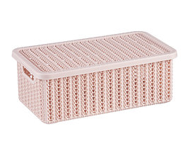 Ящик для хранения с крышкой ВЯЗАНИЕ 95x150x270мм (чайная роза) IDEA